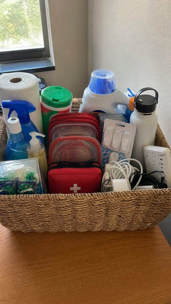The Dorm Room Essentials Basket