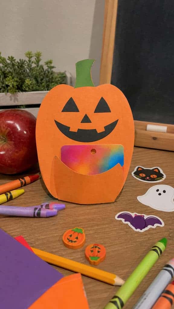 Classroom Supply Gift Card with Halloween Flair