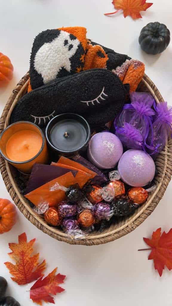 Halloween-Themed Self-Care Gift Basket