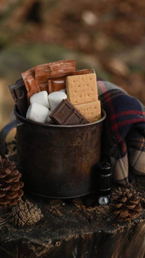 S'mores Hot Cocoa Camping Basket
