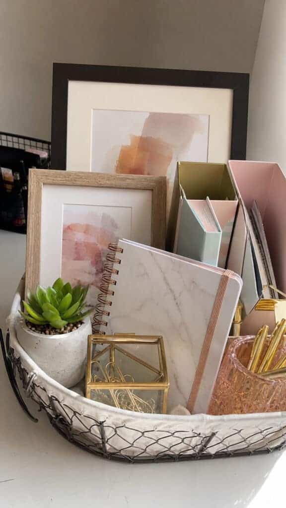 Desk Décor and Organization Basket