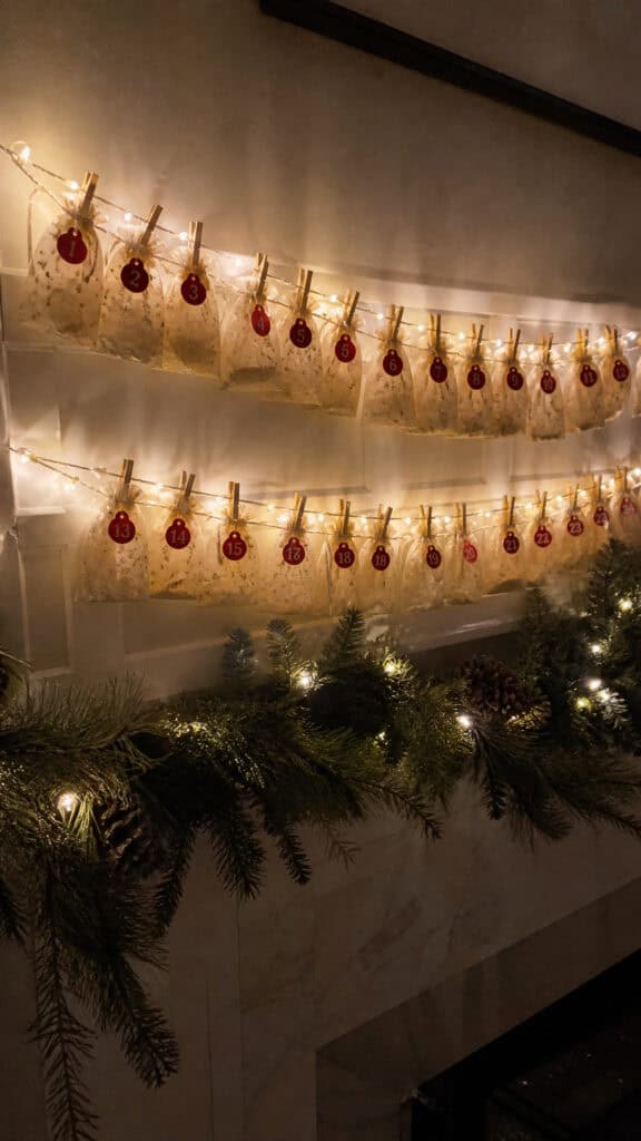 Clothespin and String Light Calendar